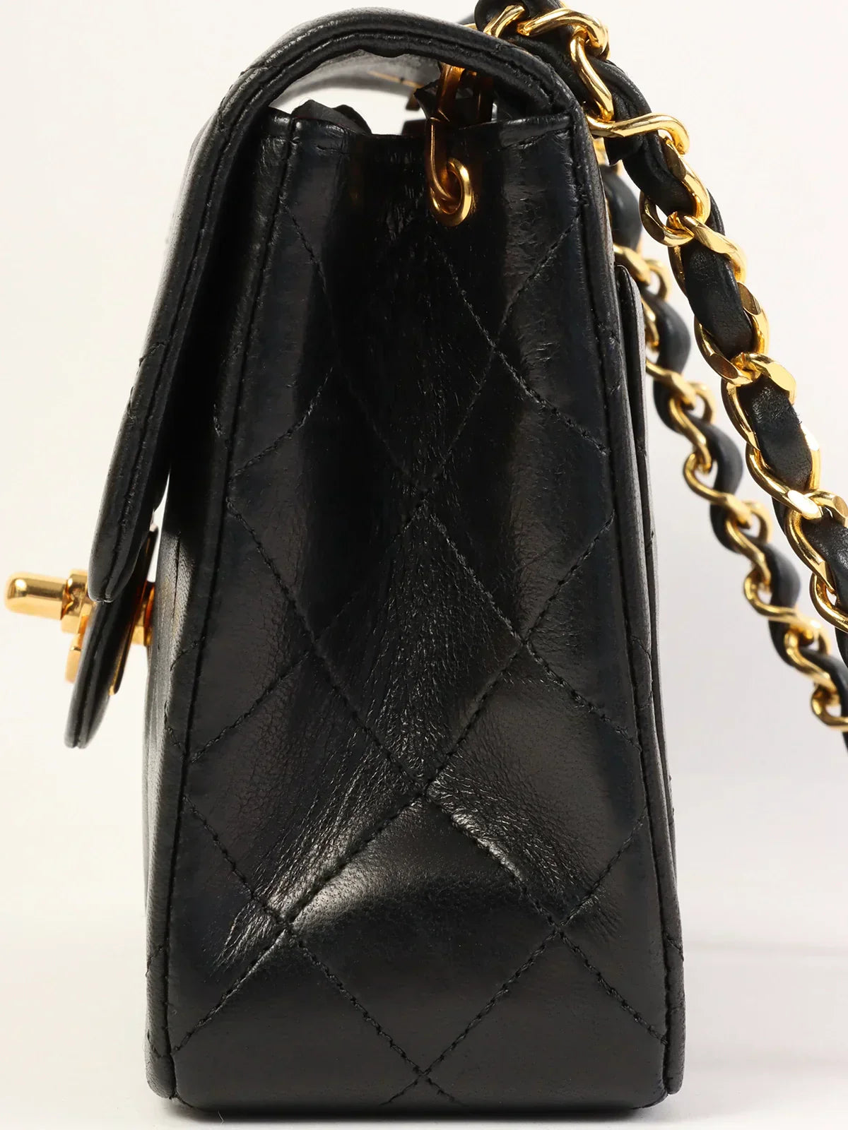 CHANEL Around 1990 Made Classic Flap Chain Bag Mini Black