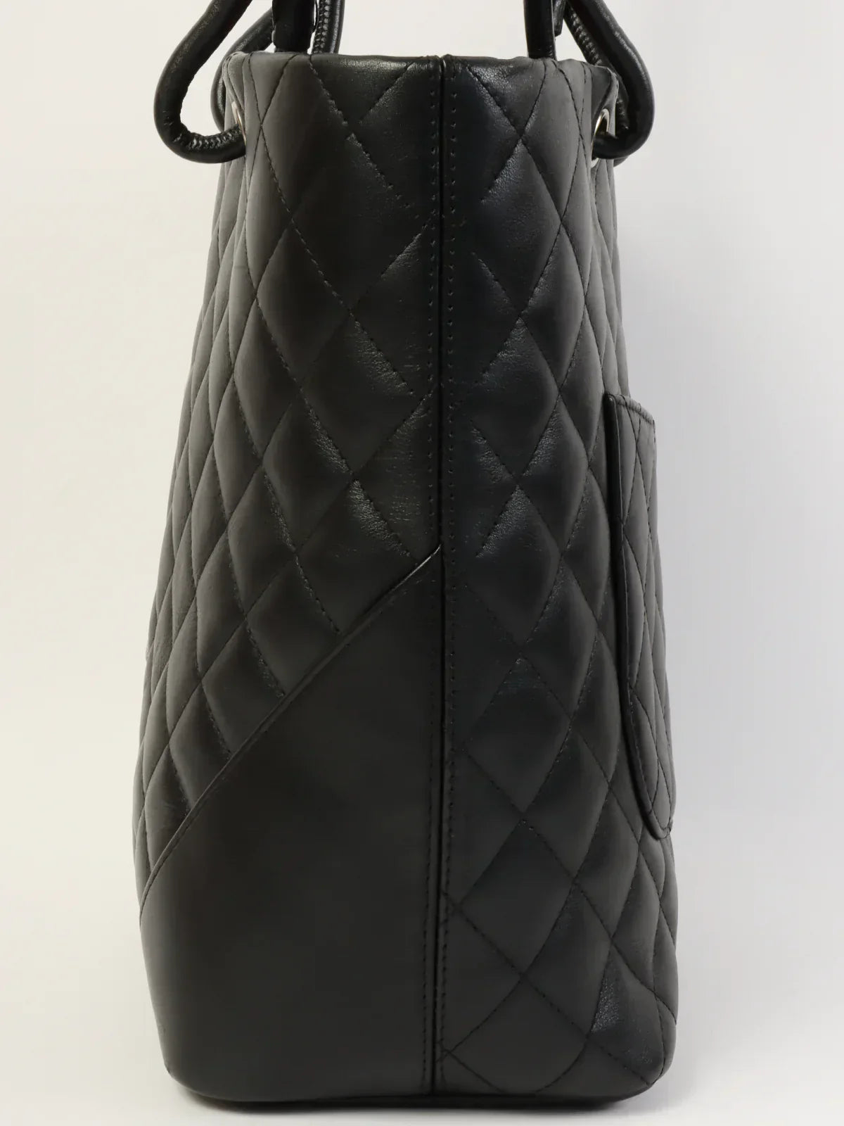 CHANEL Around 2004 Made Cambon Tote Bag Black/White