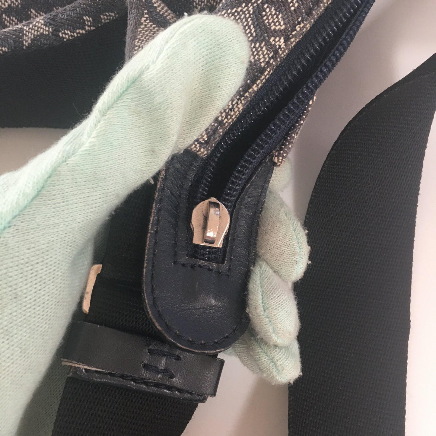 CHRISTIAN DIOR Crossbody Bag in Blue Fabric