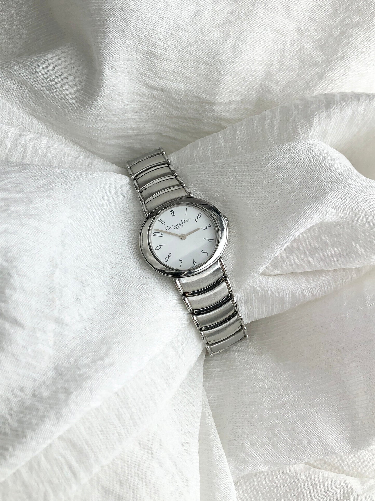 Christian Dior D76-100 Quartz Watch Silver Vintage ex8f3v