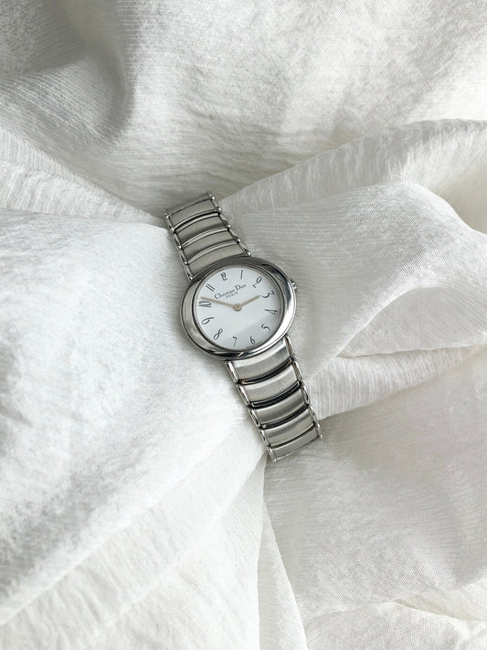 Christian Dior D76-100 Quartz Watch Silver Vintage ex8f3v