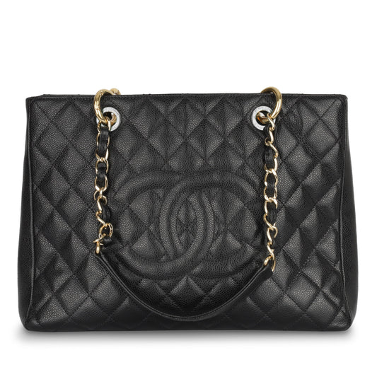 Grand Shopping Tote - Caviar - GHW