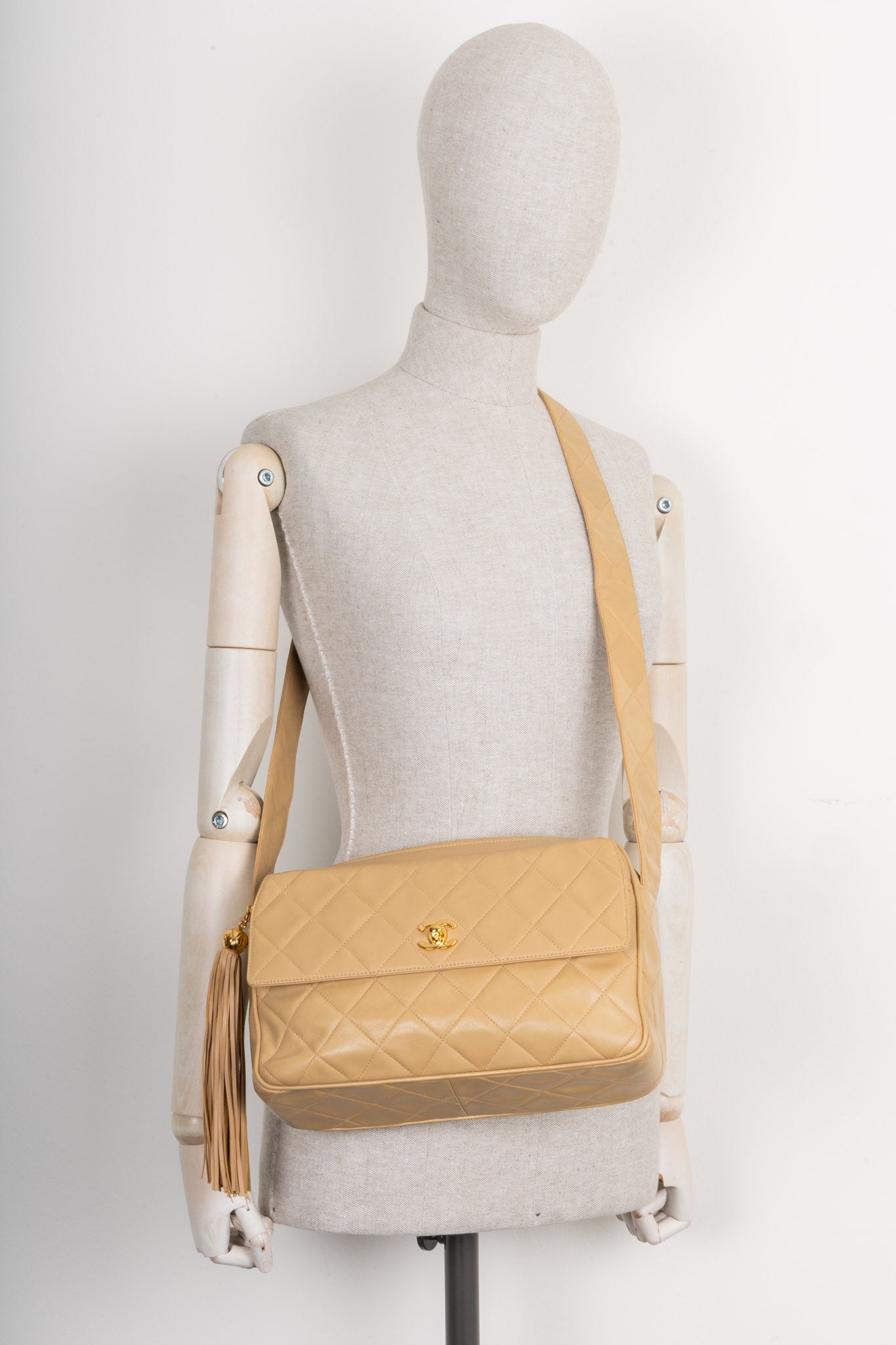 CHANEL Crossbody Camera Bag Beige