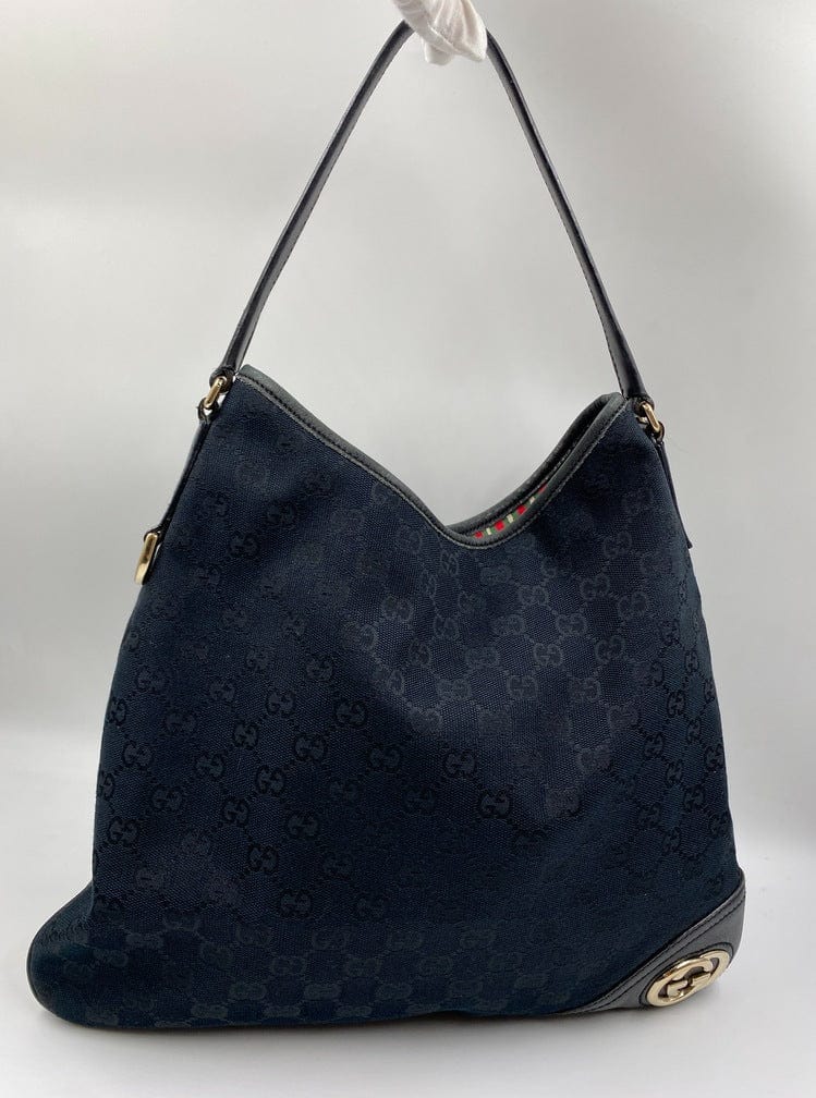 Gucci Vintage Canvas Hobo Tote