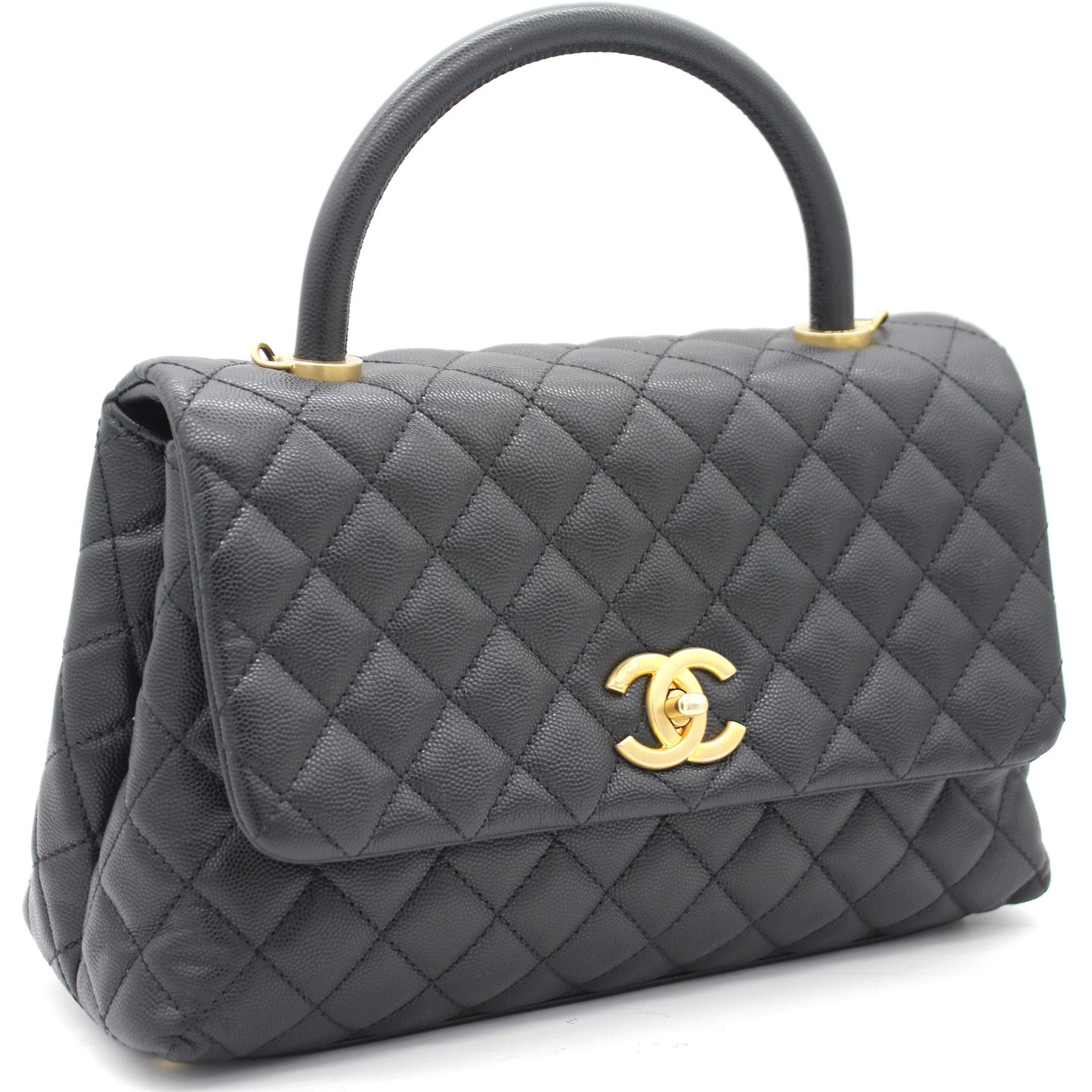 Chanel Caviar Quilted Coco Handle Flap Black