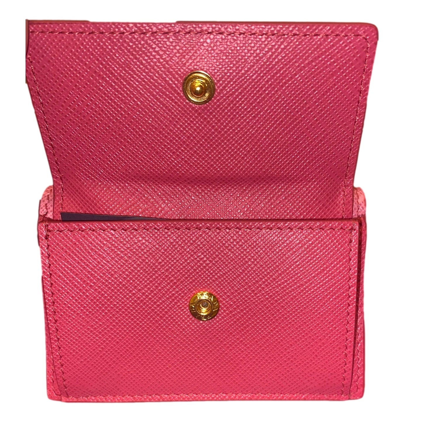 Prada Two-Toned Pink Tri-Fold Saffiano Wallet