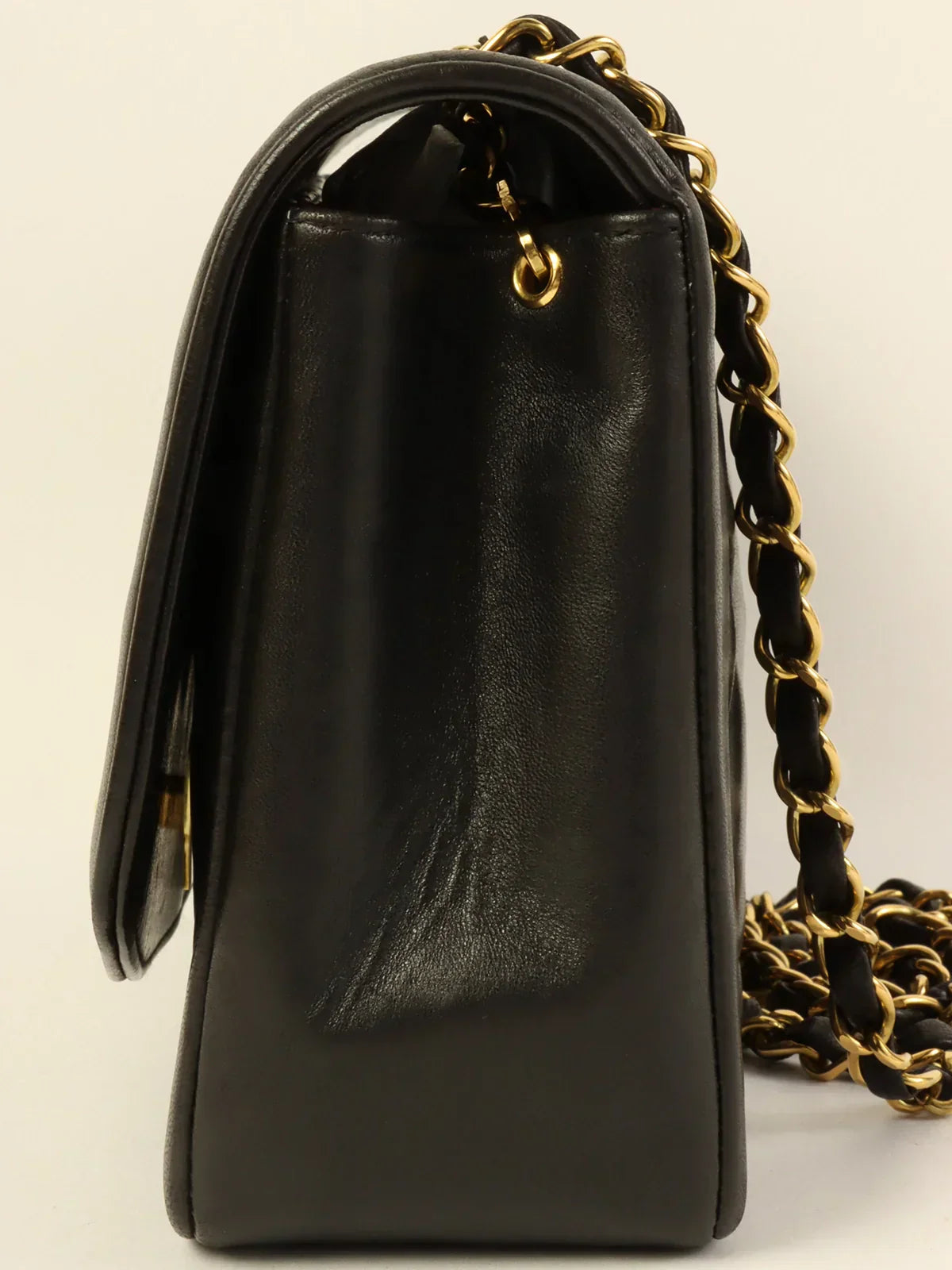 CHANEL Around 1992 Made Diana Flap Chain Bag 25Cm Black