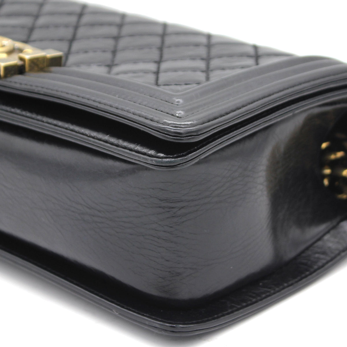 Chanel Quilted Glazed Calfskin Medium Boy Bag