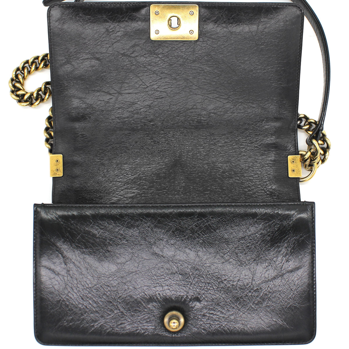 Chanel Quilted Glazed Calfskin Medium Boy Bag