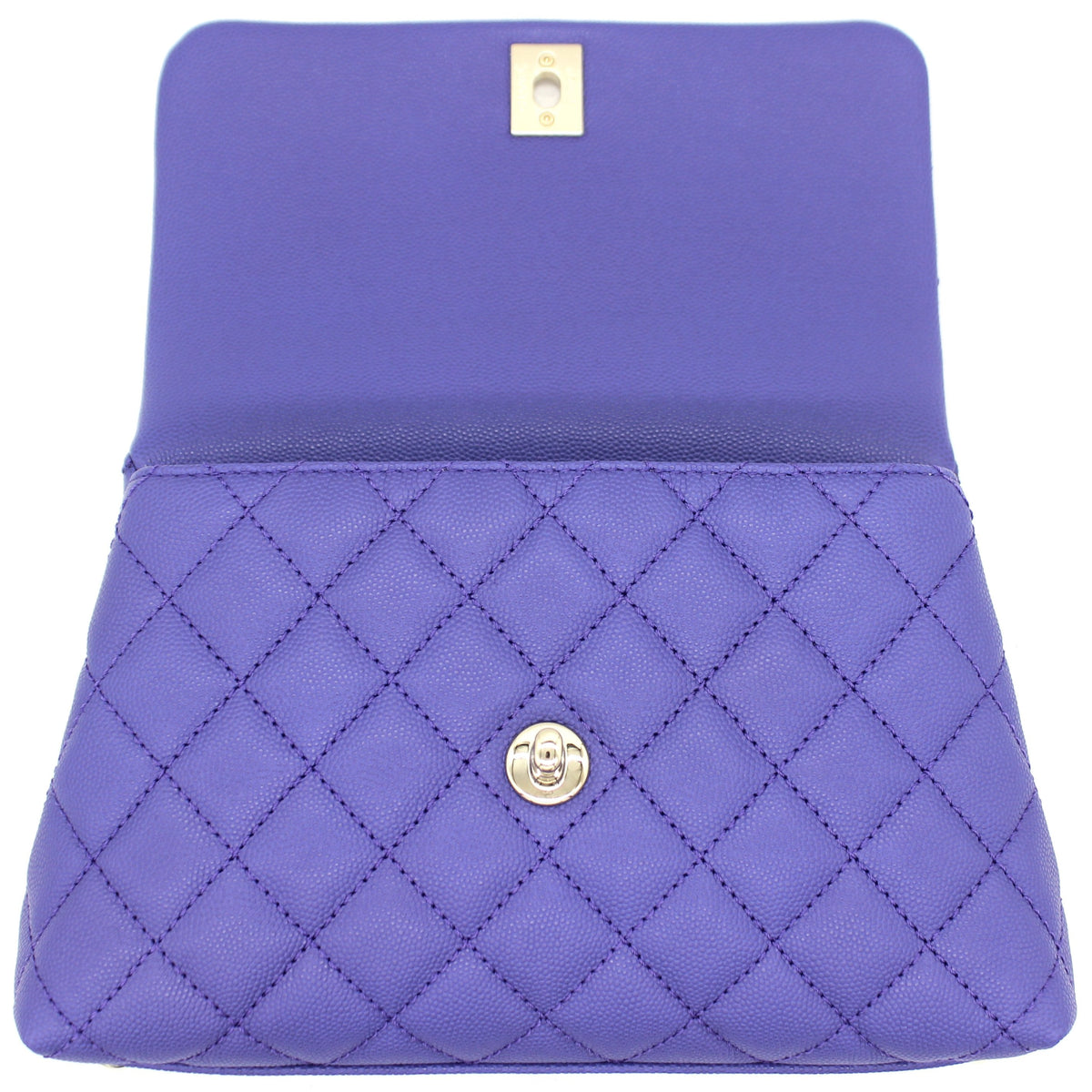 Chanel Purple Quilted Caviar Leather Small Handle Coco Flap Bag