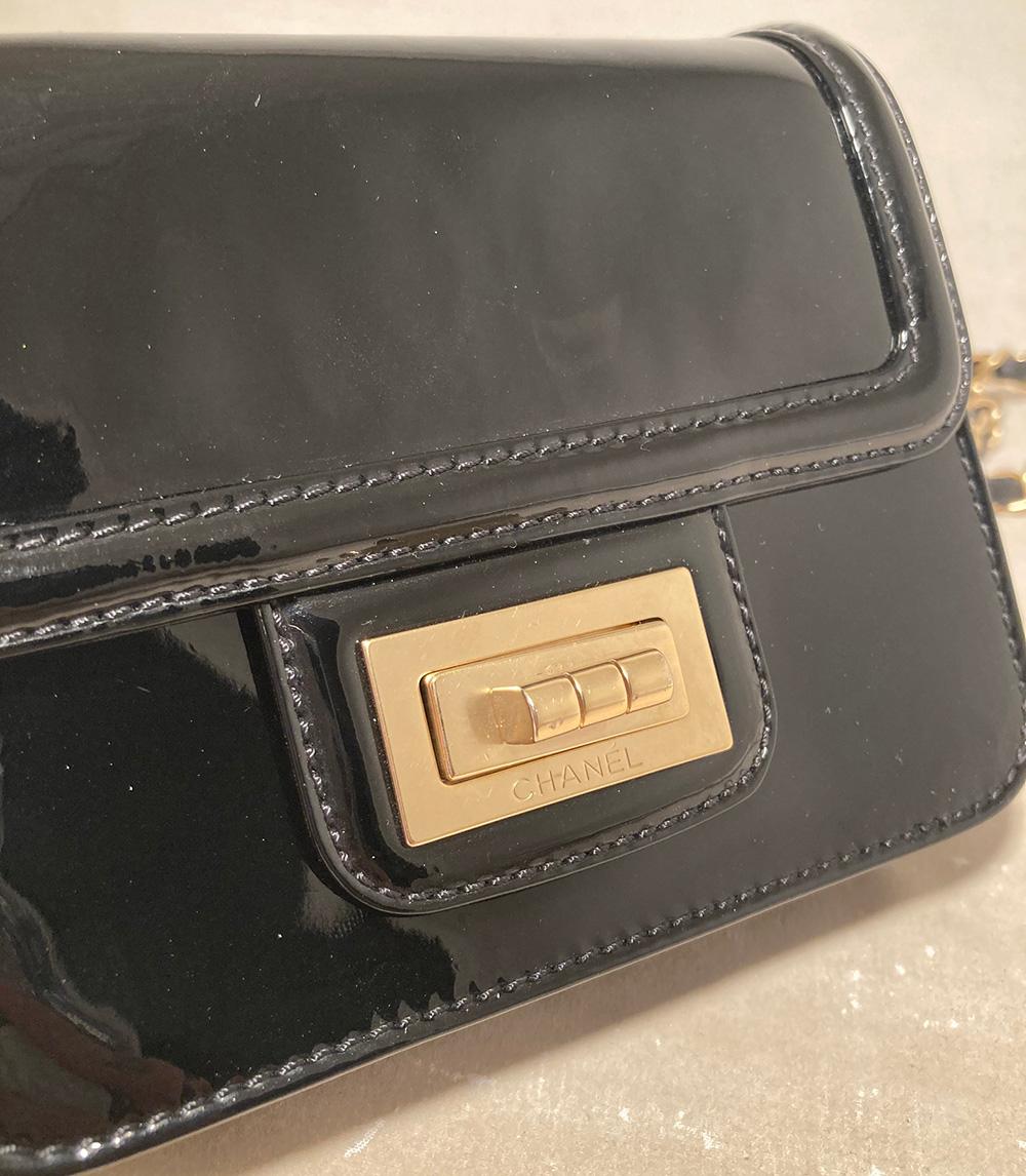 Top Quality Chanel Mini Black Patent Leather Classic Shoulder Bag