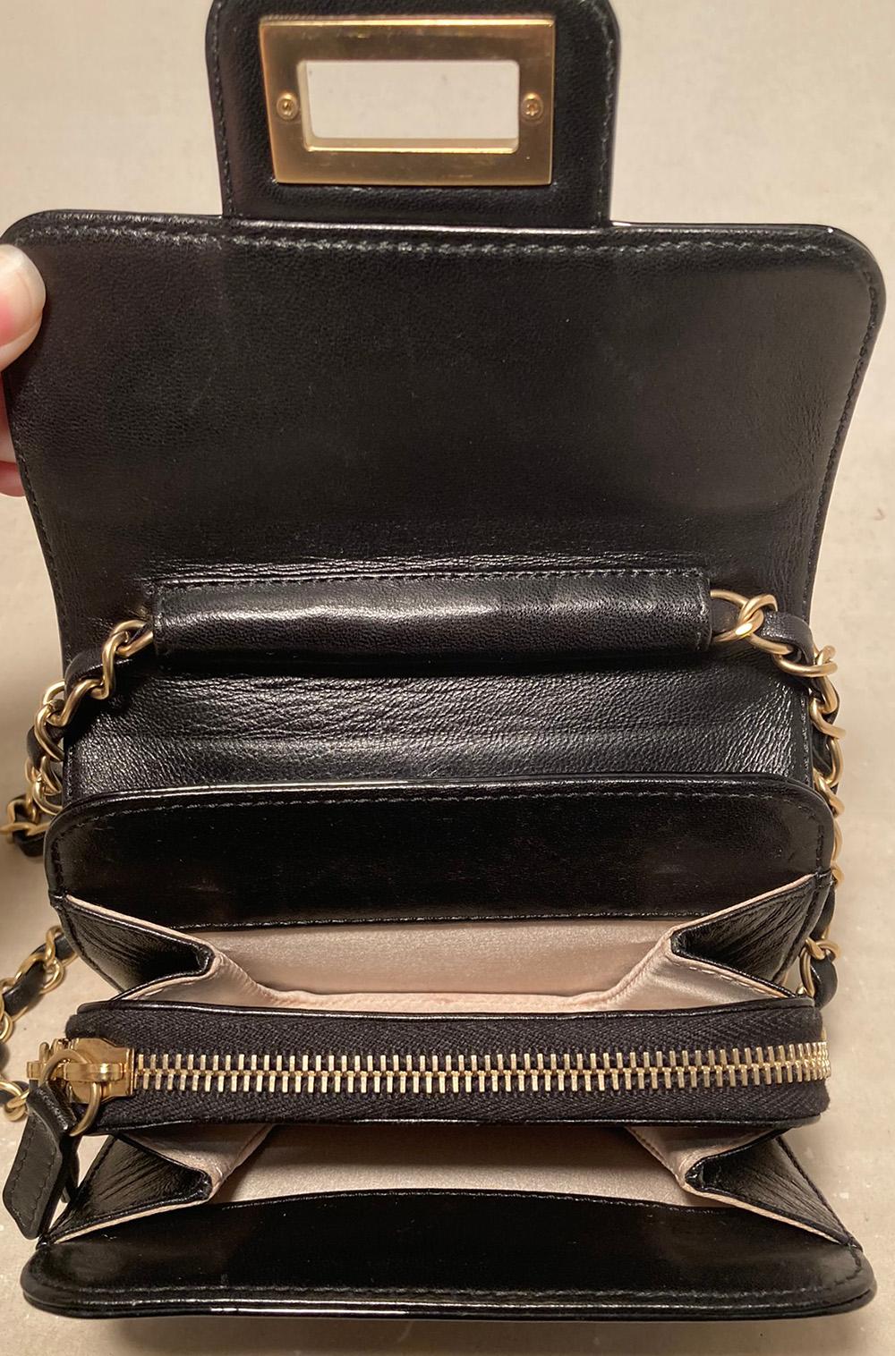 CHANEL Mini Black Patent Leather Classic Shoulder Bag