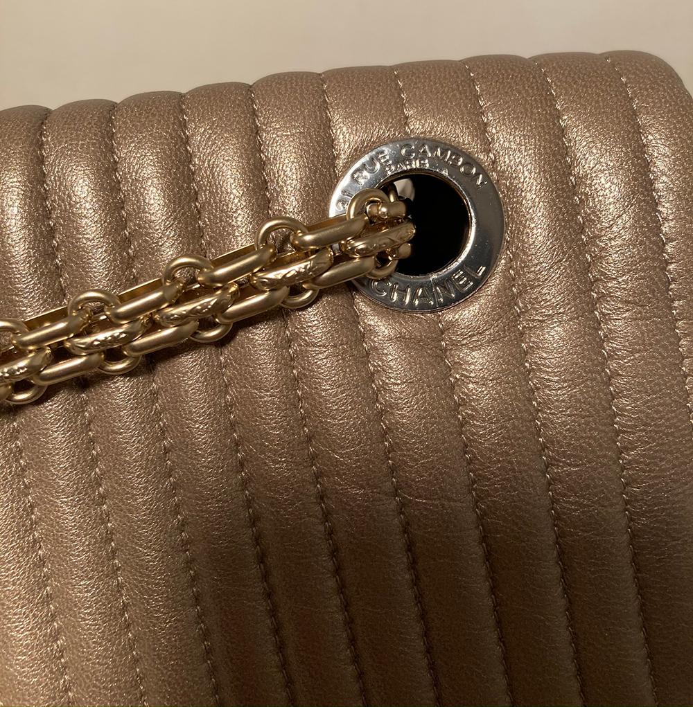 CHANEL Vertical Stripe Quilted Reissue Classic Flap Shoulder Bag