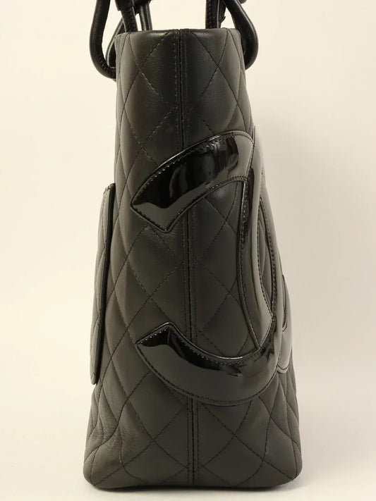 CHANEL Around 2010 Made Cambon Tote Bag Black