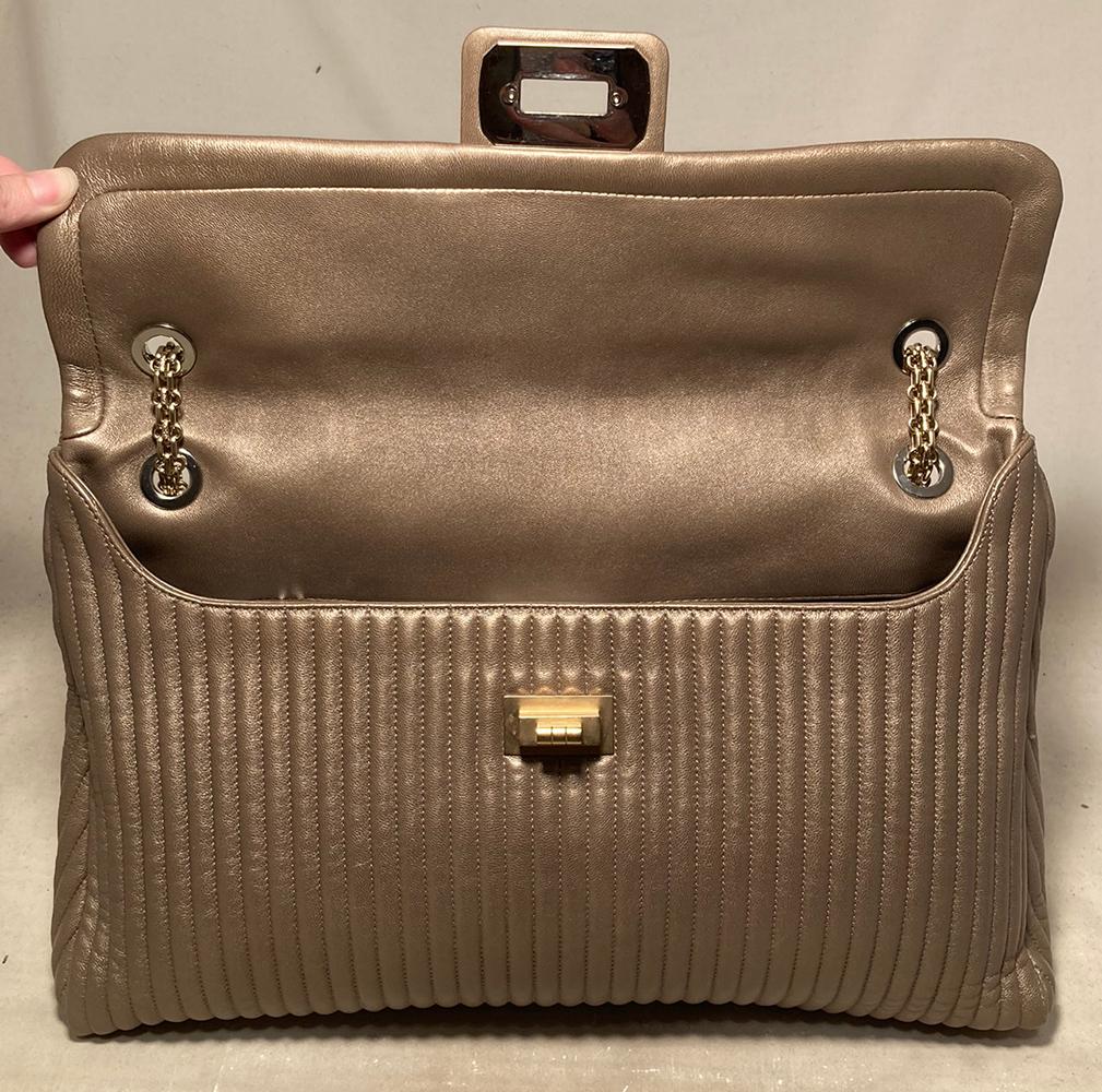 CHANEL Vertical Stripe Quilted Reissue Classic Flap Shoulder Bag