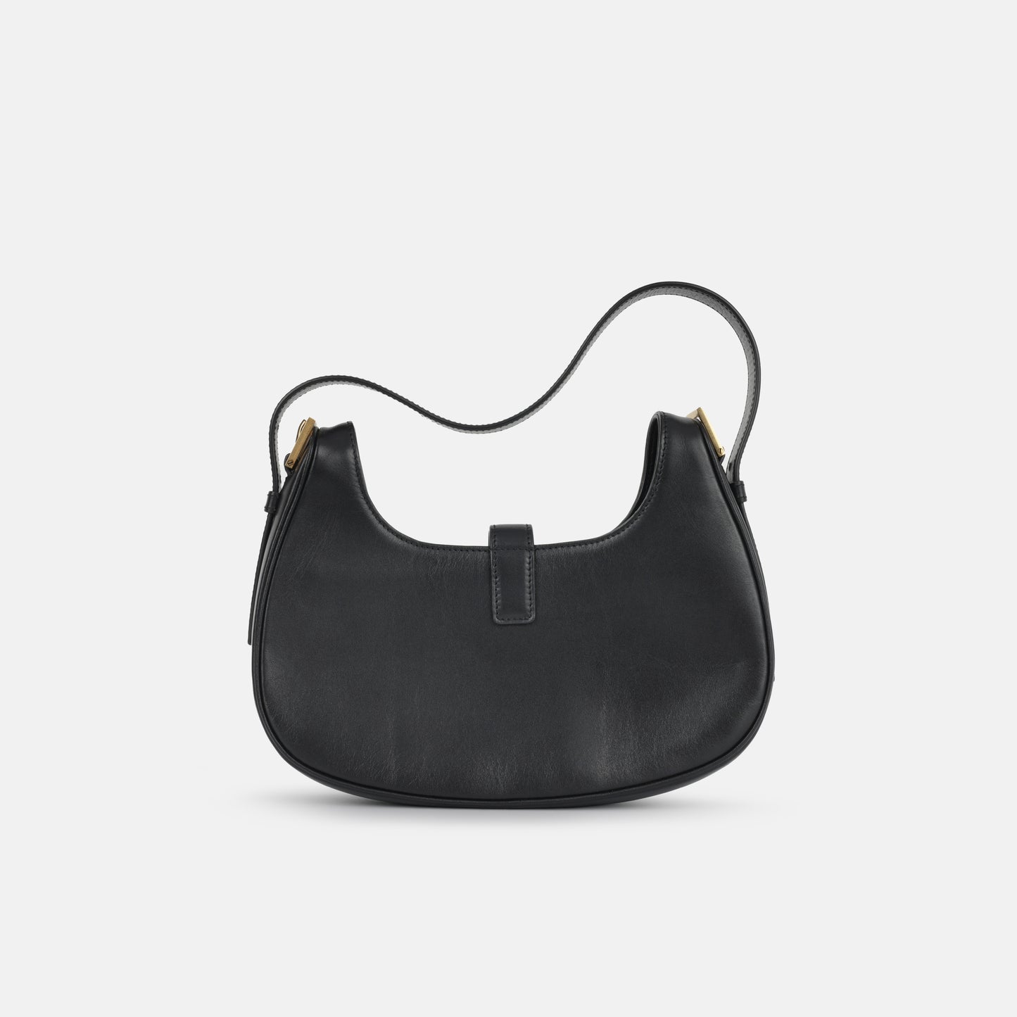 Saint Laurent - Le Fermoir Shoulder Bag - Black Calfskin GHW -