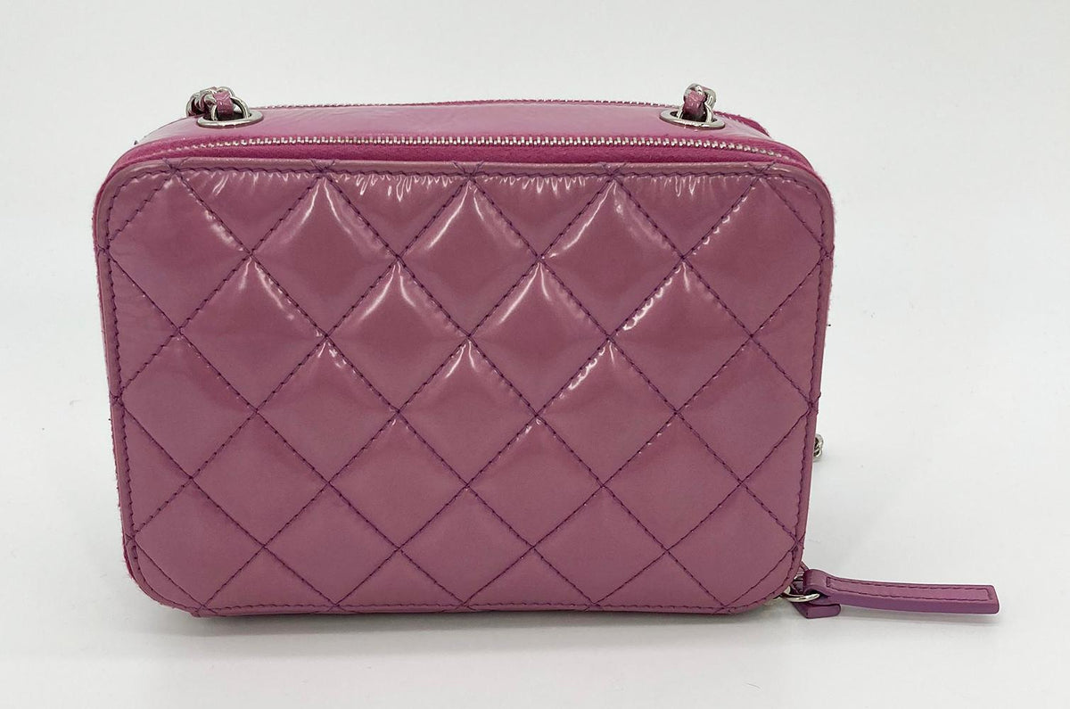 CHANEL Purple Patent Pocket Box Camera Case