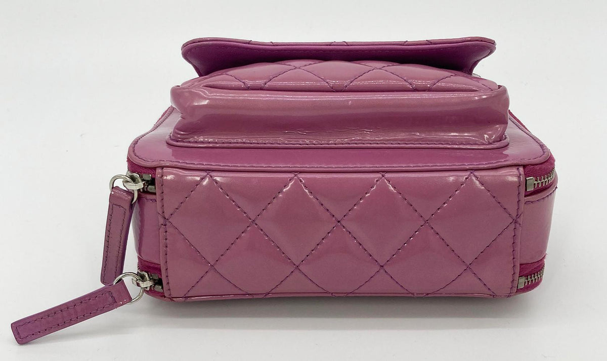 CHANEL Purple Patent Pocket Box Camera Case