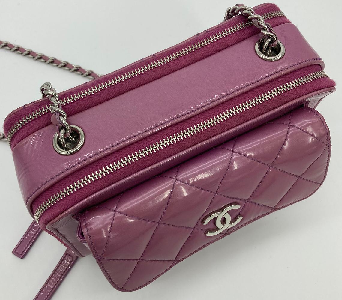CHANEL Purple Patent Pocket Box Camera Case