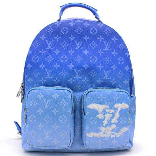 Backpack Multipockets Clouds Monogram Blue