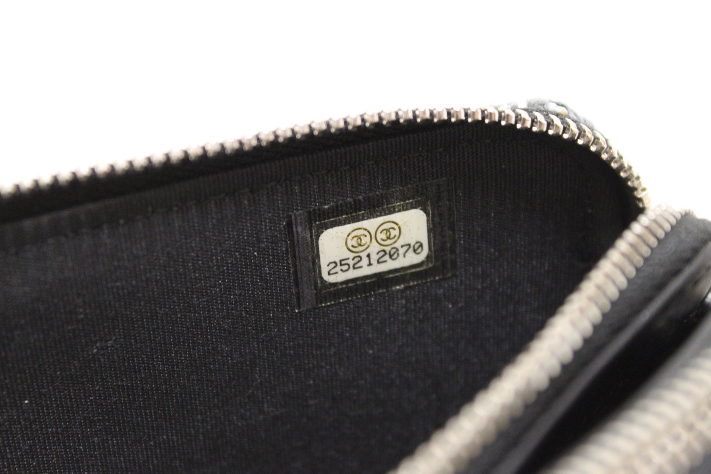 Chanel Grey Tweed Canvas Double Zip Wallet on Chain