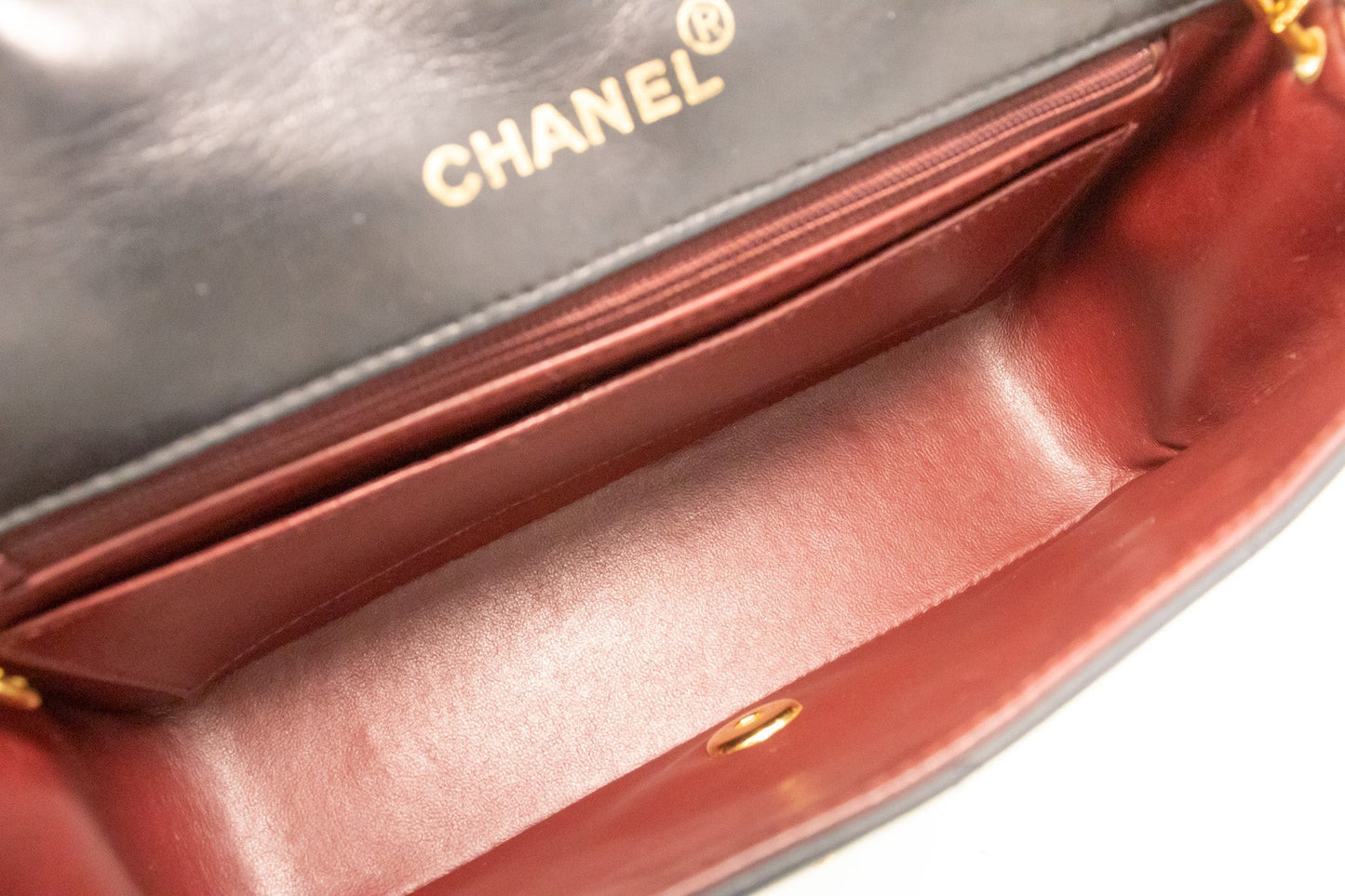 Top Quality Chanel Diana New Chain Shoulder Bag Black Quilted Lambskin Purse