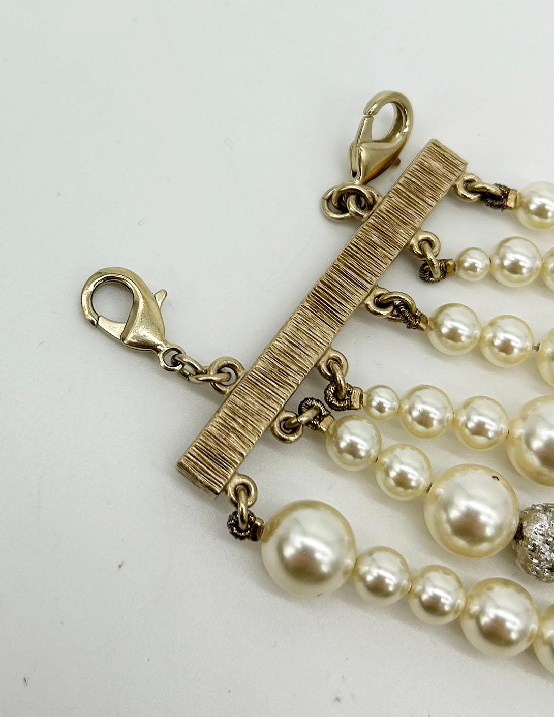 CHANEL Pearl Strand Charm Bracelet
