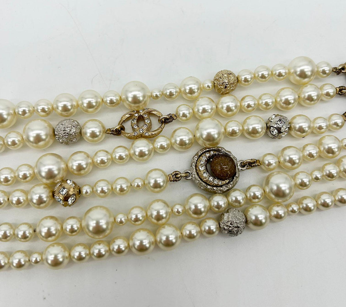 CHANEL Pearl Strand Charm Bracelet