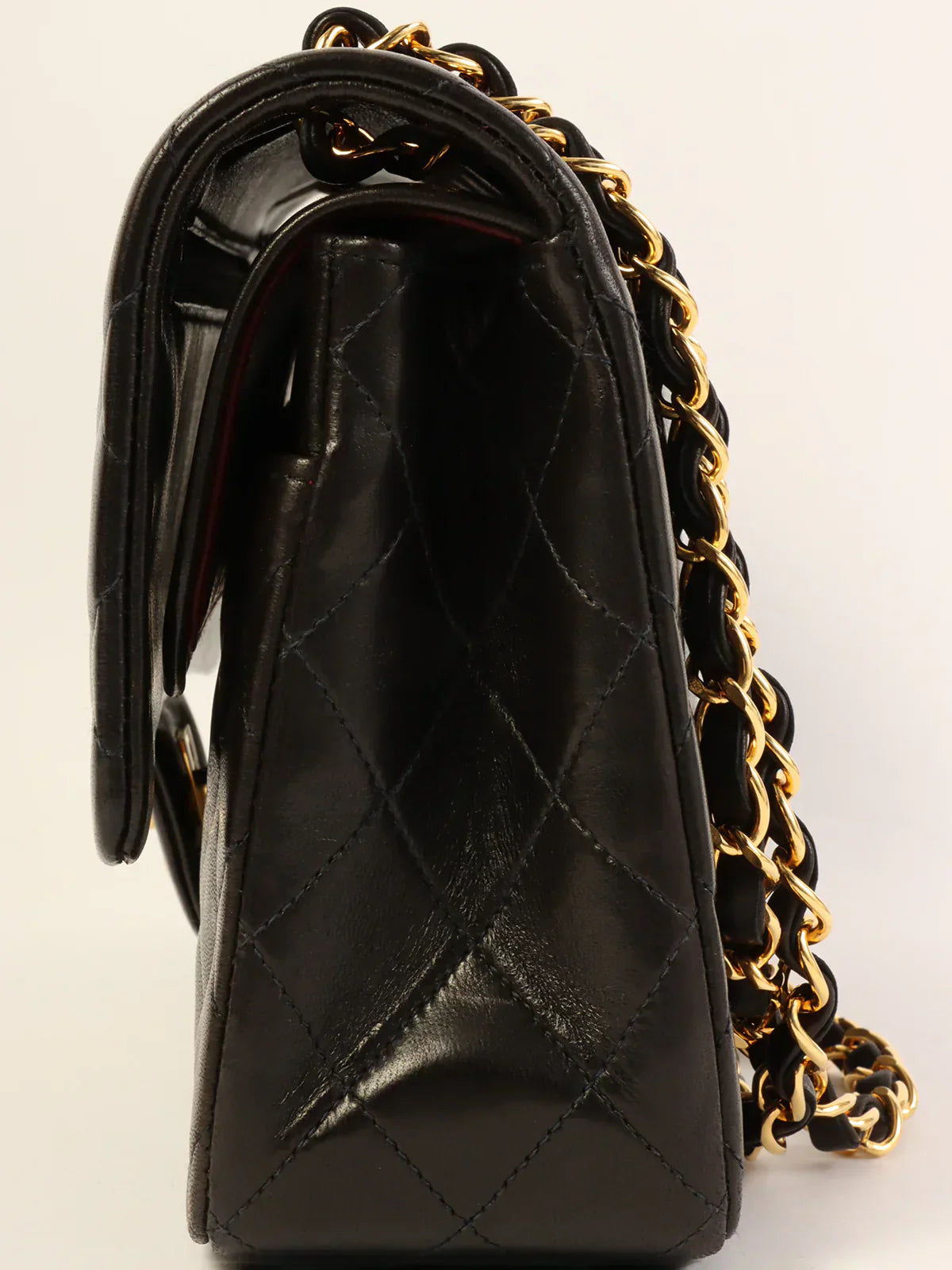 CHANEL Around 1992 Made Classic Flap Chain Bag 25Cm Black