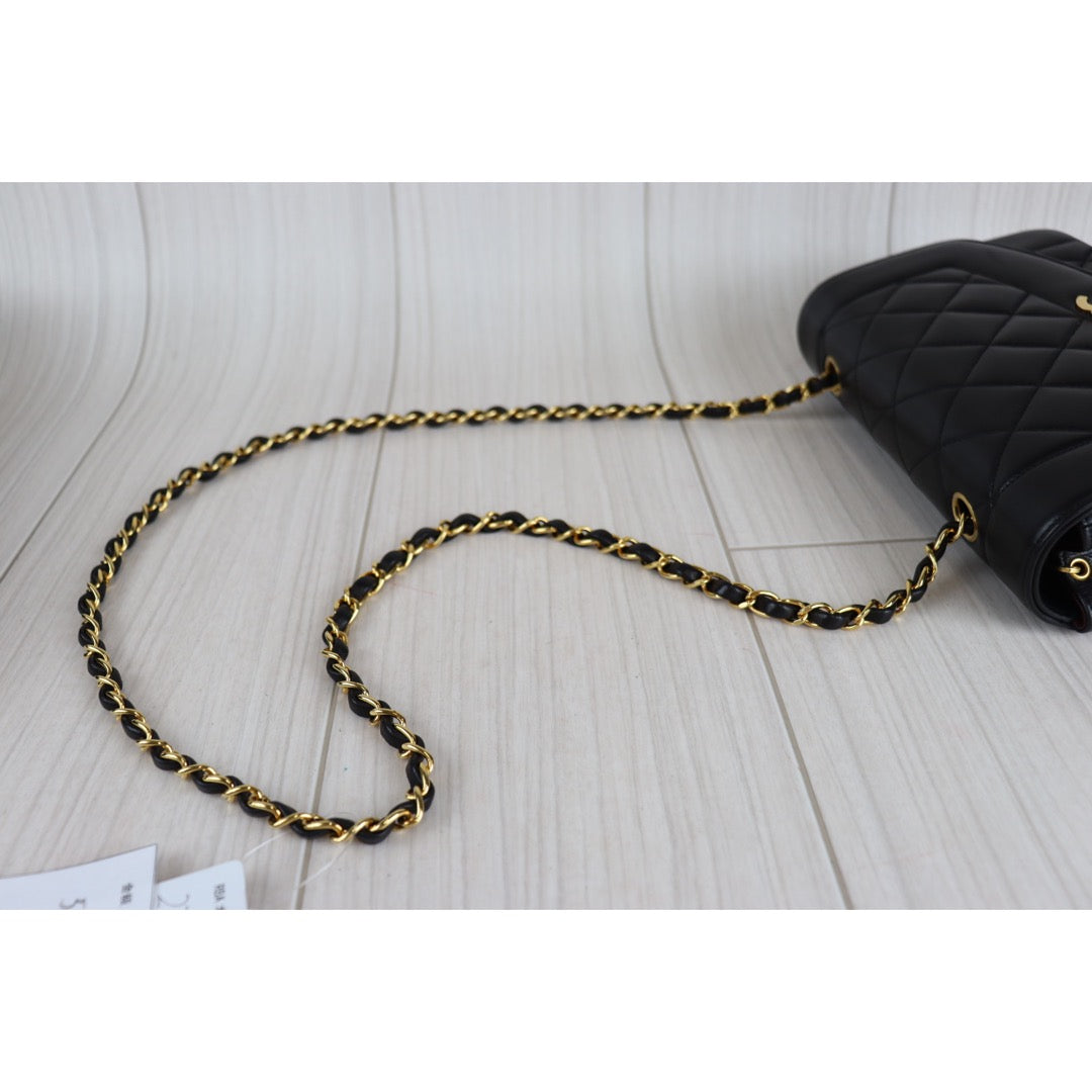 Rank A ｜ CHANEL Matrasse Diana 22 Lamb Skin Double Flap Double Chain Bag ｜092607