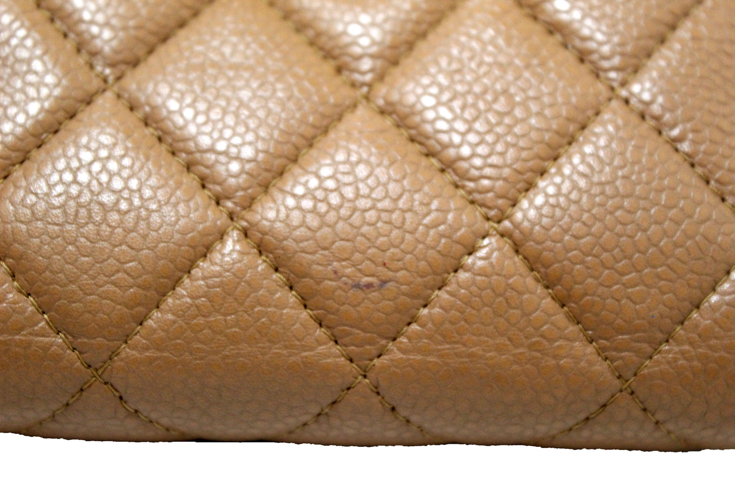 Chanel Vintage Brown Quilted Caviar Leather Bifold Wallet