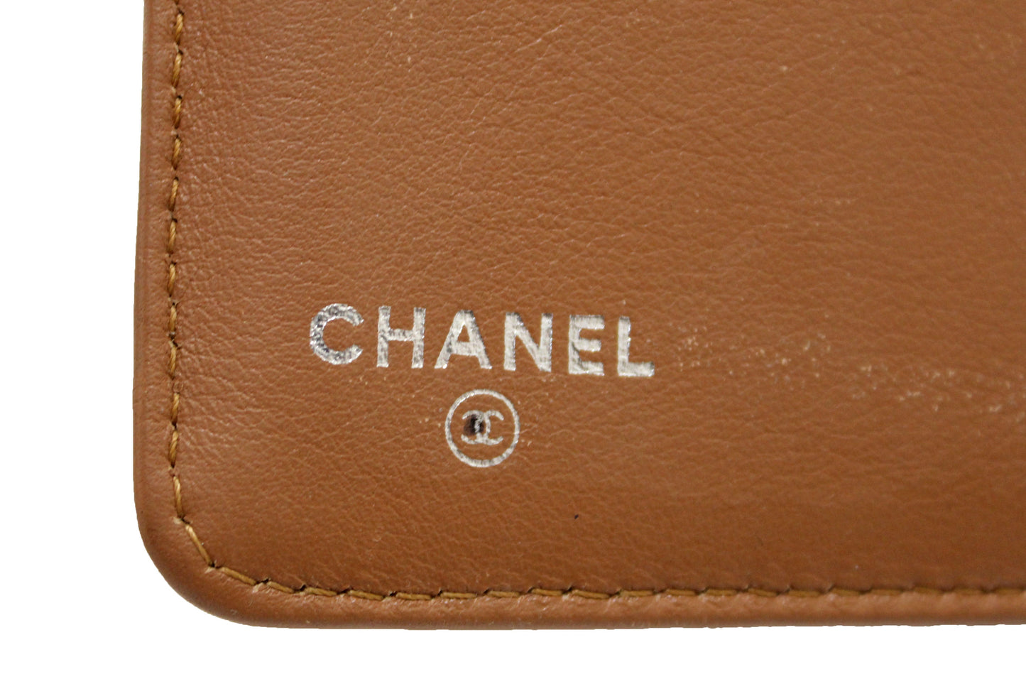 Chanel Vintage Brown Quilted Caviar Leather Bifold Wallet