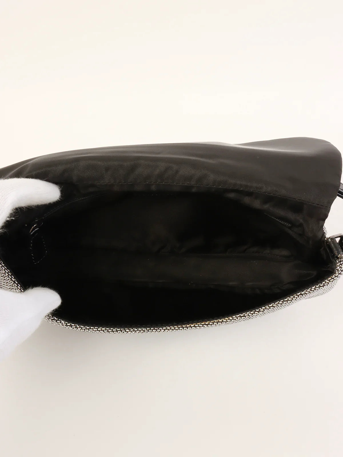 DIOR Logo Shoulder Bag Silver/Black