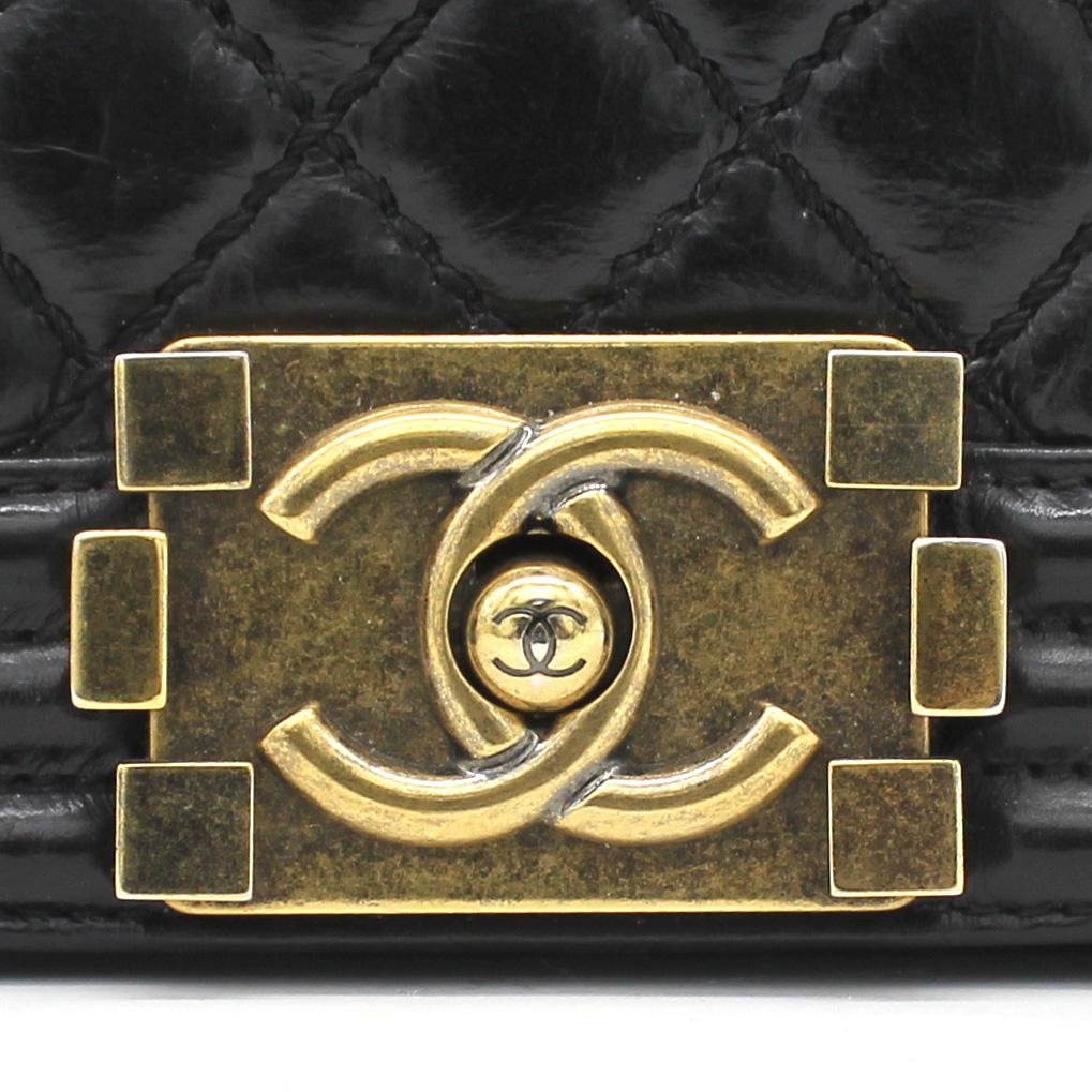 Chanel Quilted Glazed Calfskin Medium Boy Bag