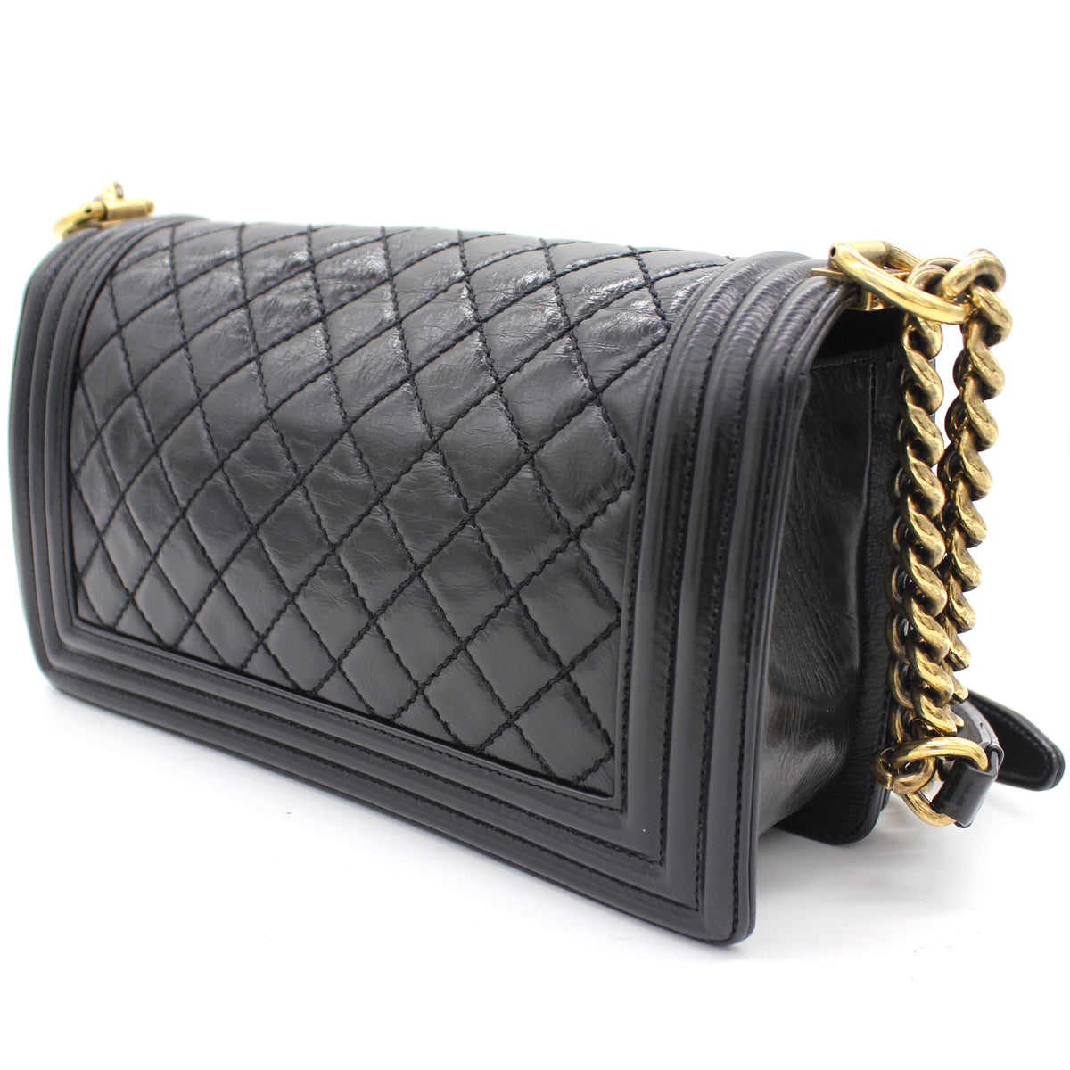 Chanel Quilted Glazed Calfskin Medium Boy Bag