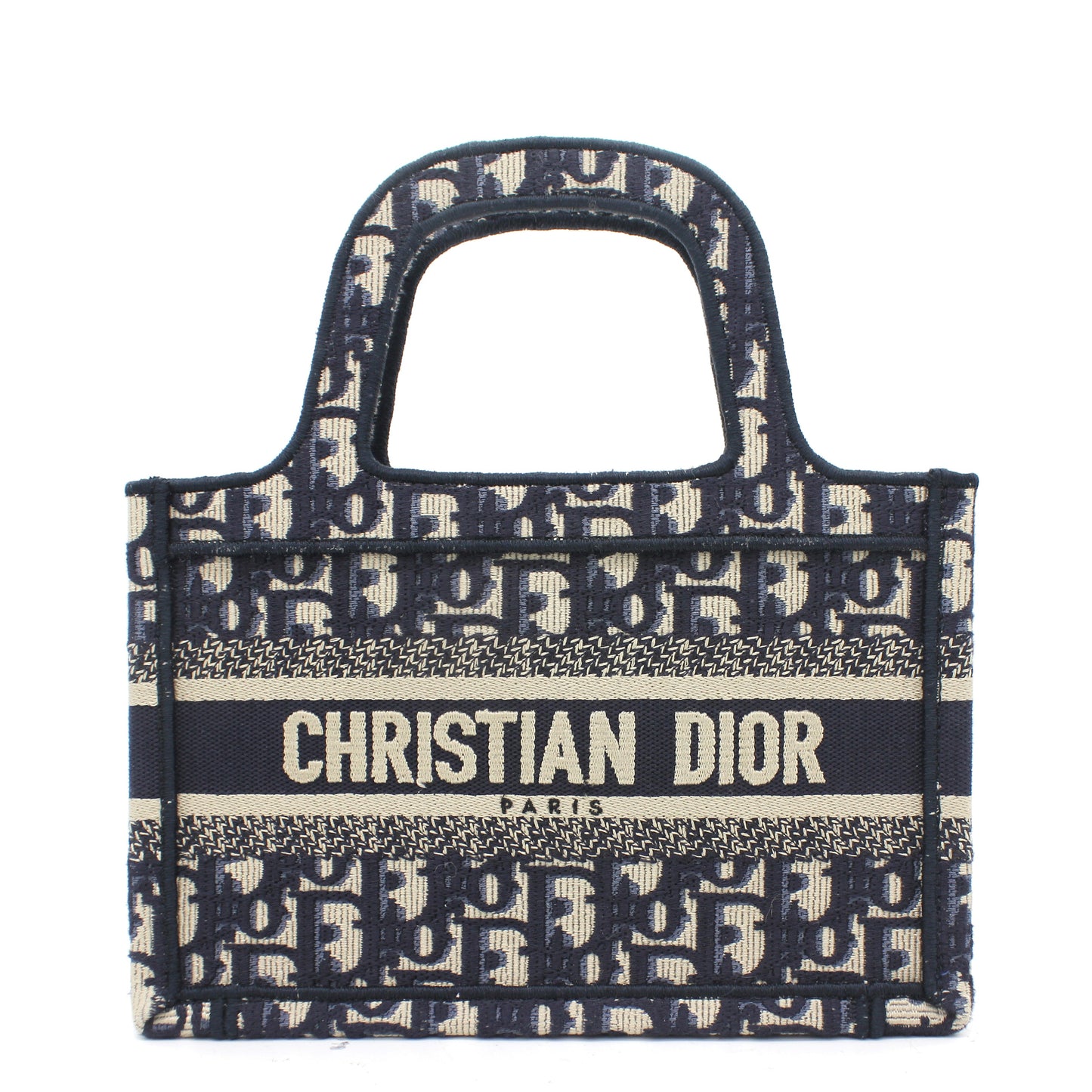 Dior Oblique Mini Book Tote Blue Multicolor