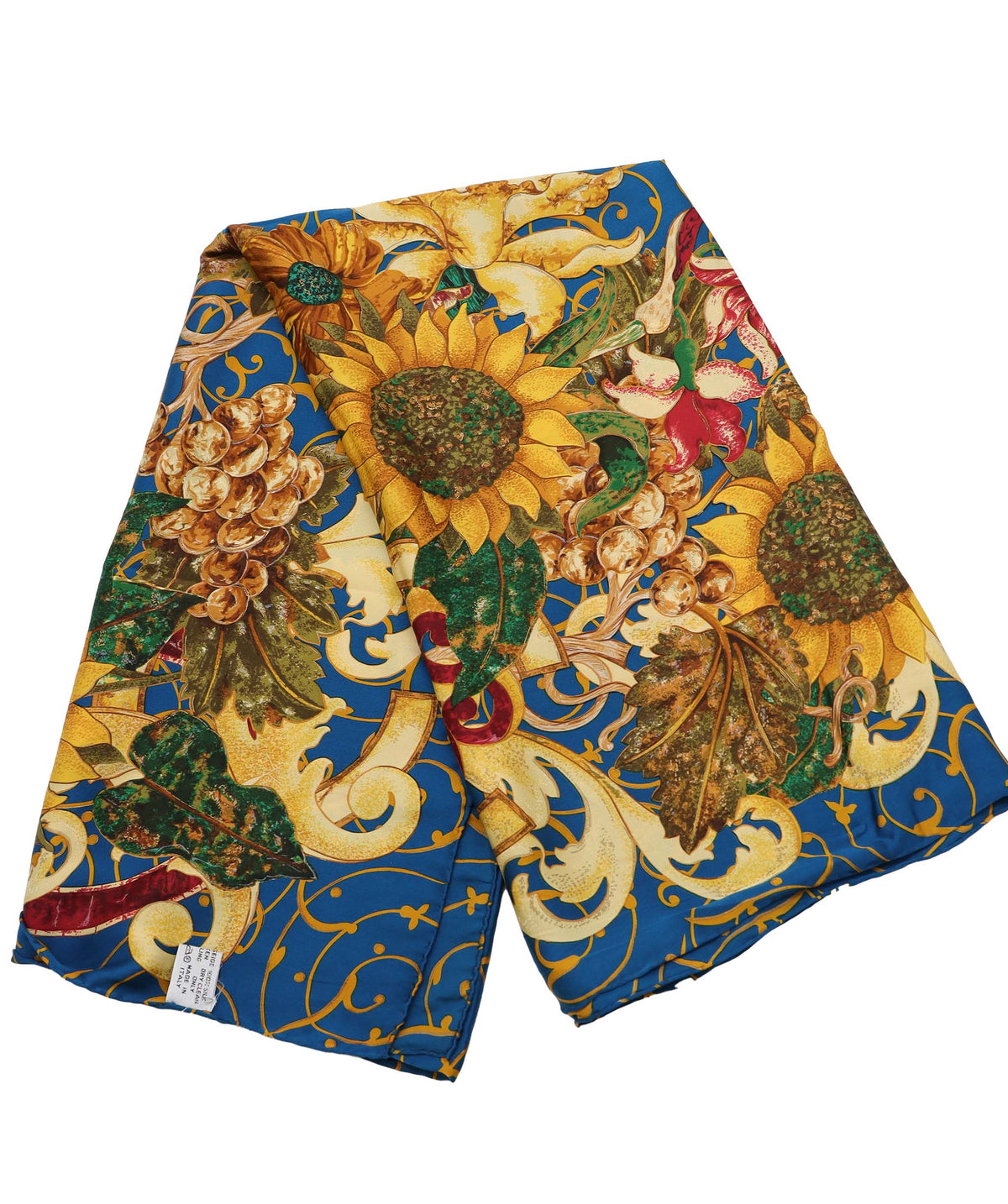 Chanel Sunflower Silk Yellow Blue Scarf DXBS3708