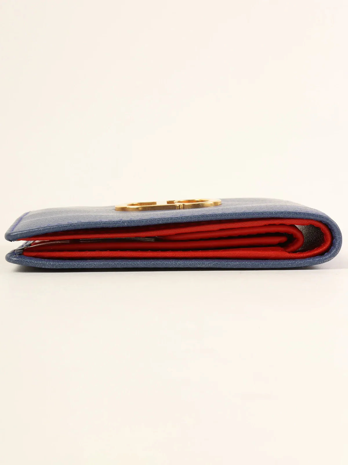 DIOR Logo Plate Wallet Blue