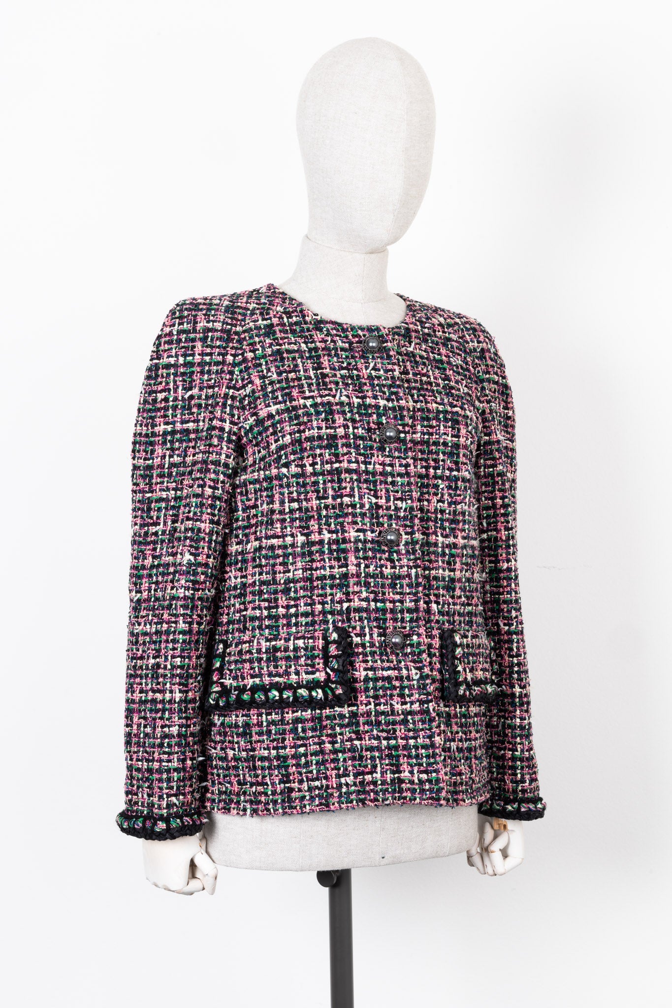 CHANEL Fantasy Tweed Jacket Pink Black 2019