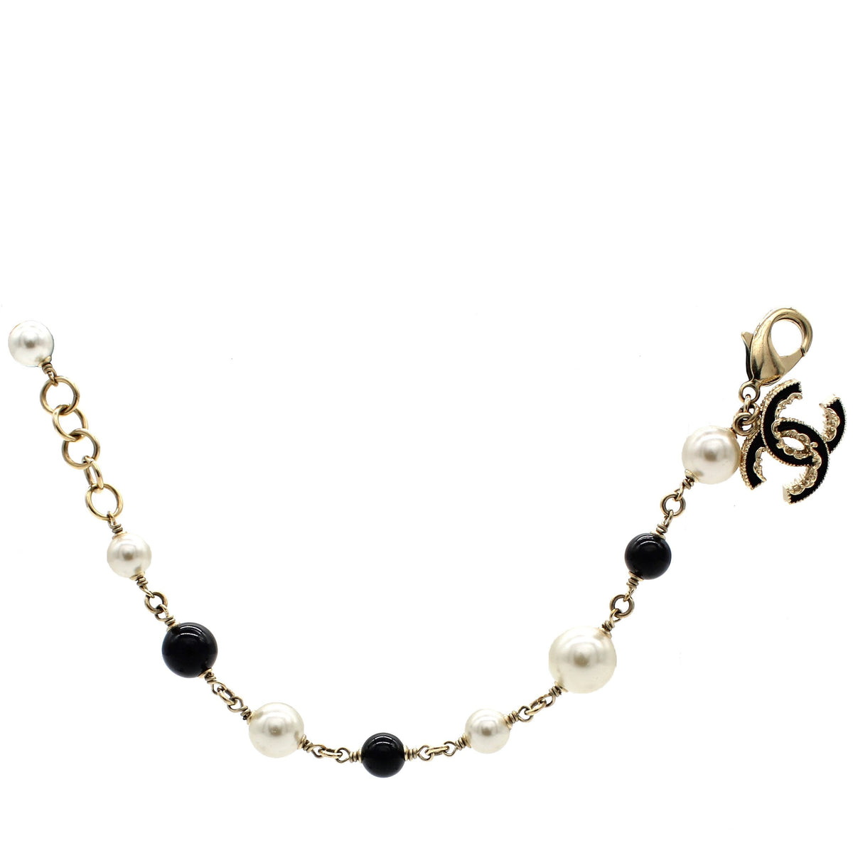 Chanel Pearl Beaded CC Bracelet Black