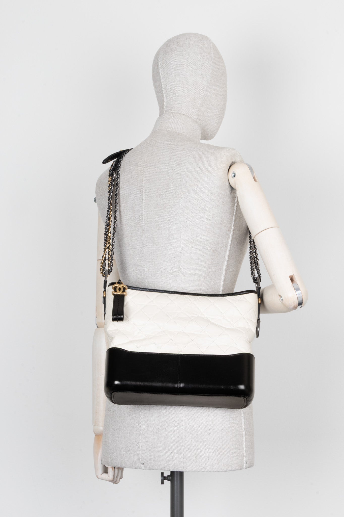 CHANEL Gabrielle Bag Medium Black White