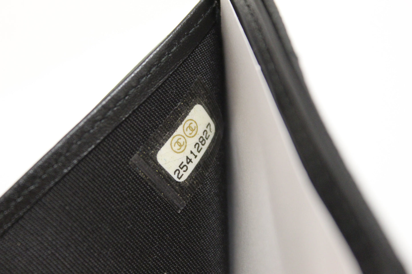NEW  Chanel Black Quilted Caviar Leather Boy Small Trifold Wallet