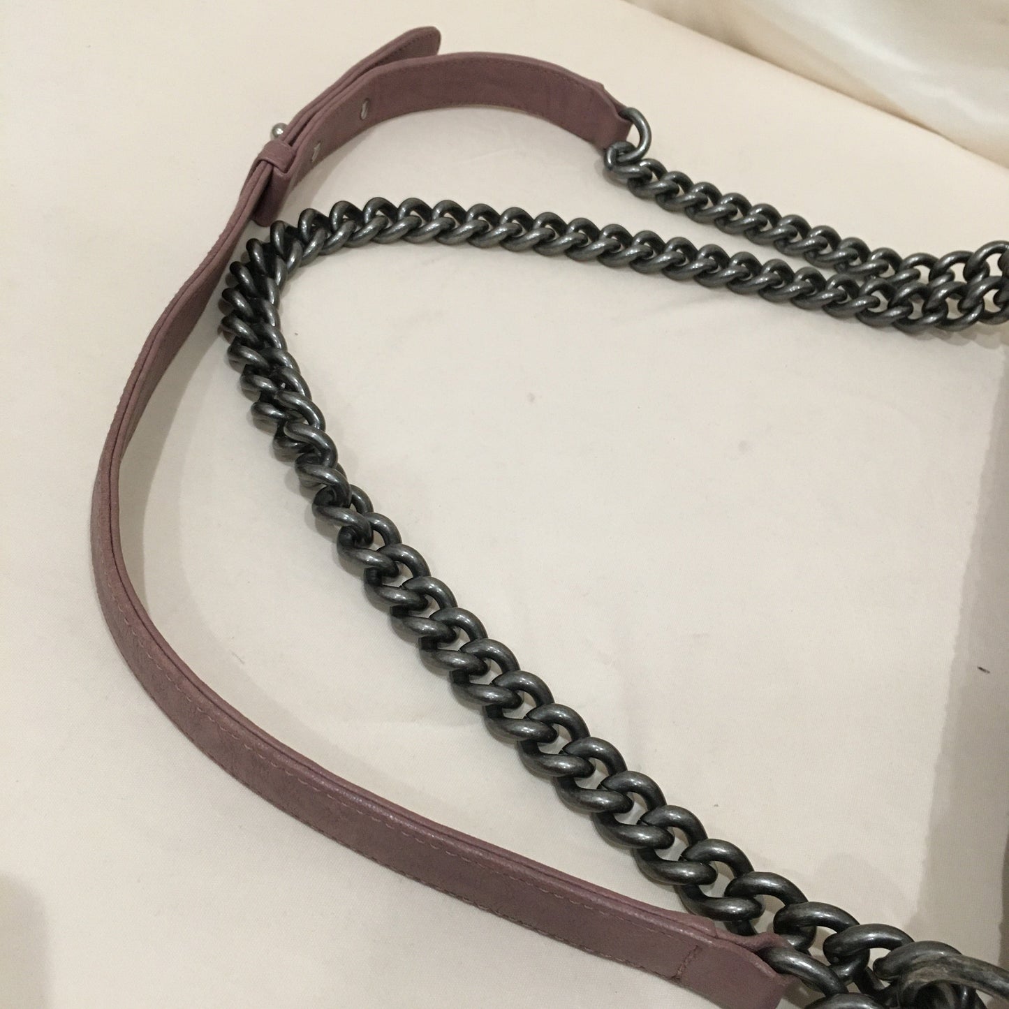 Chanel Pink Leather Bead New Medium Boy Shoulder Bag Sku# 76125