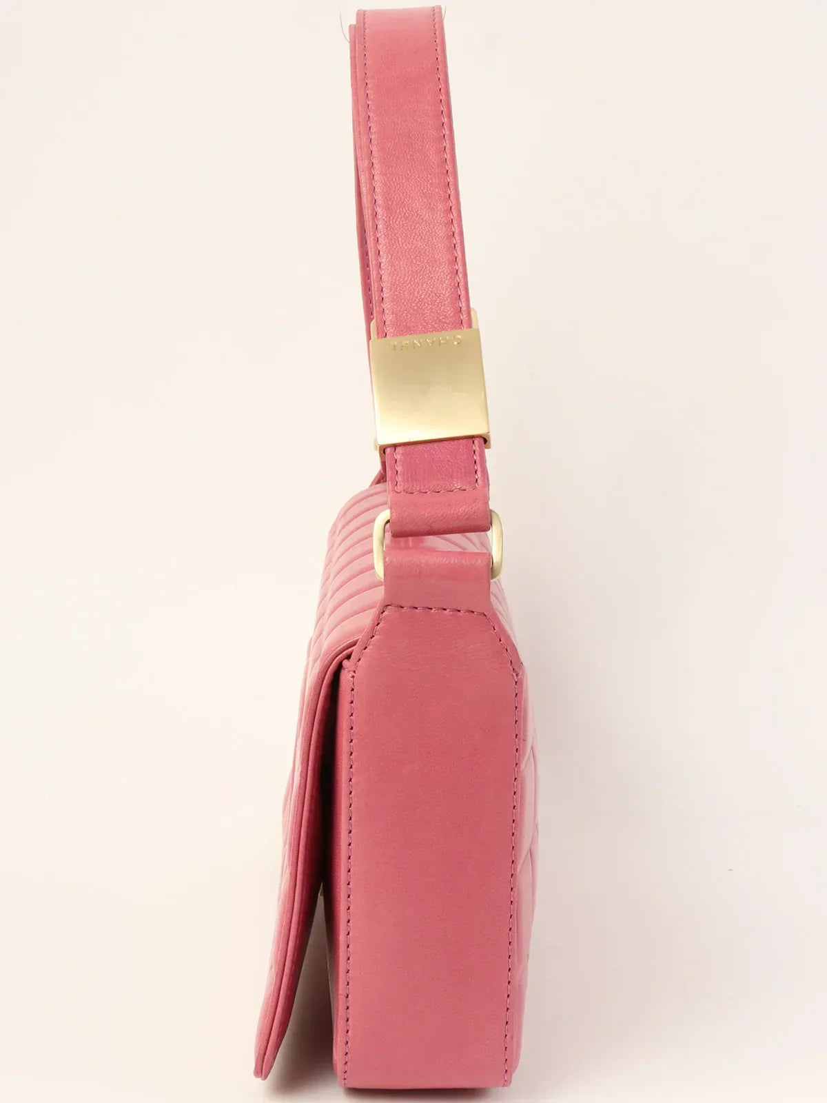 CHANEL Around 2001 Made Chocolate Bar Cc Mark Stitch Shouder Bag Pink