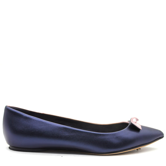 Dior Bow Embellished Pearly Leather Flat 36.5