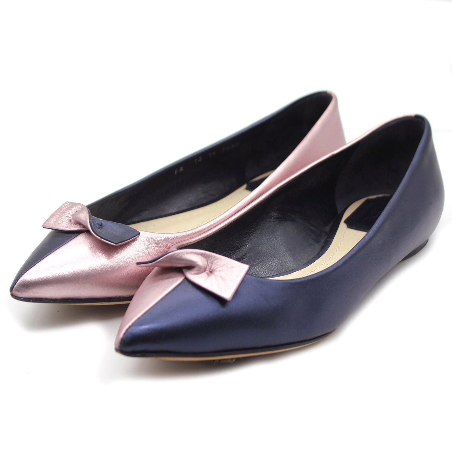 Dior Bow Embellished Pearly Leather Flat 36.5