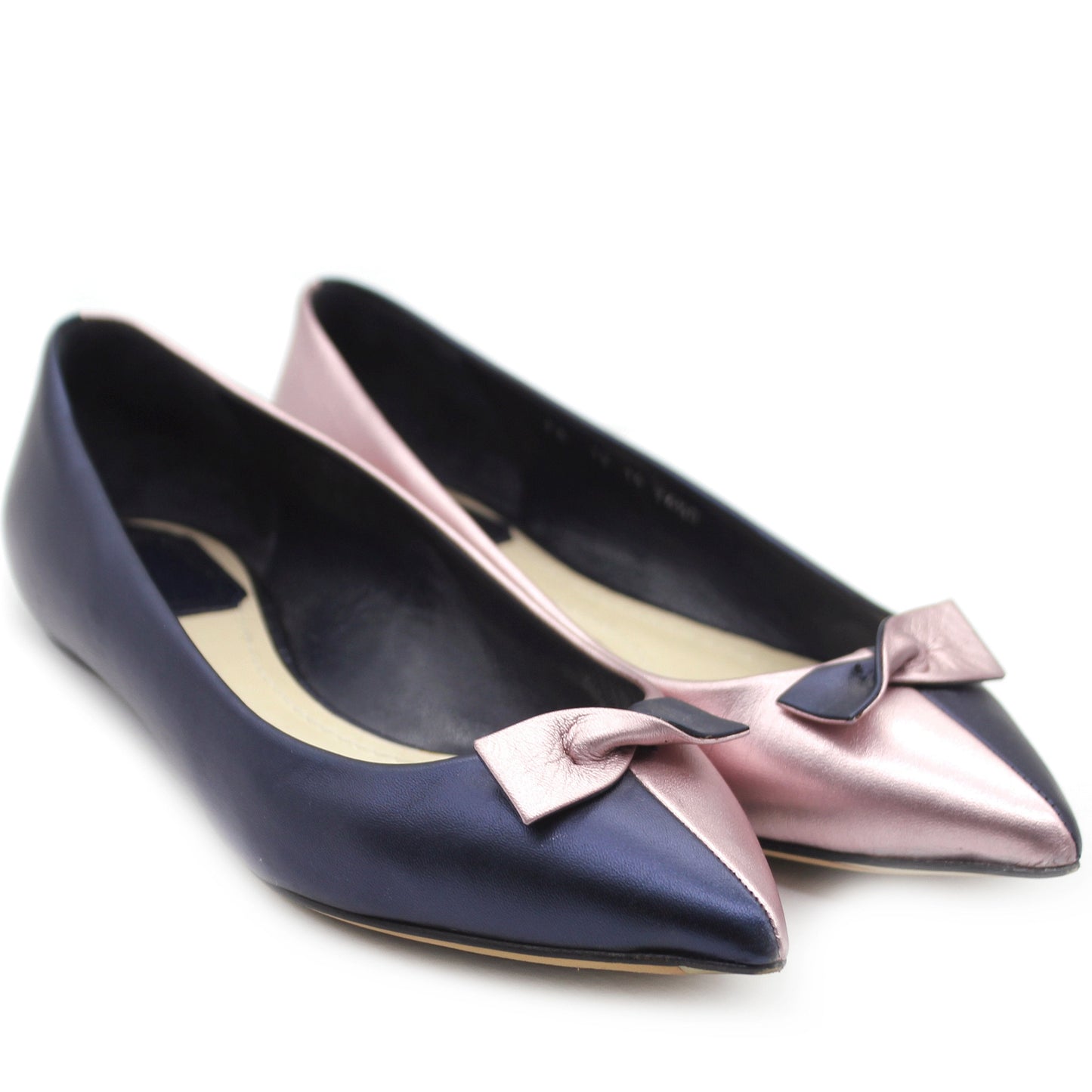 Dior Bow Embellished Pearly Leather Flat 36.5