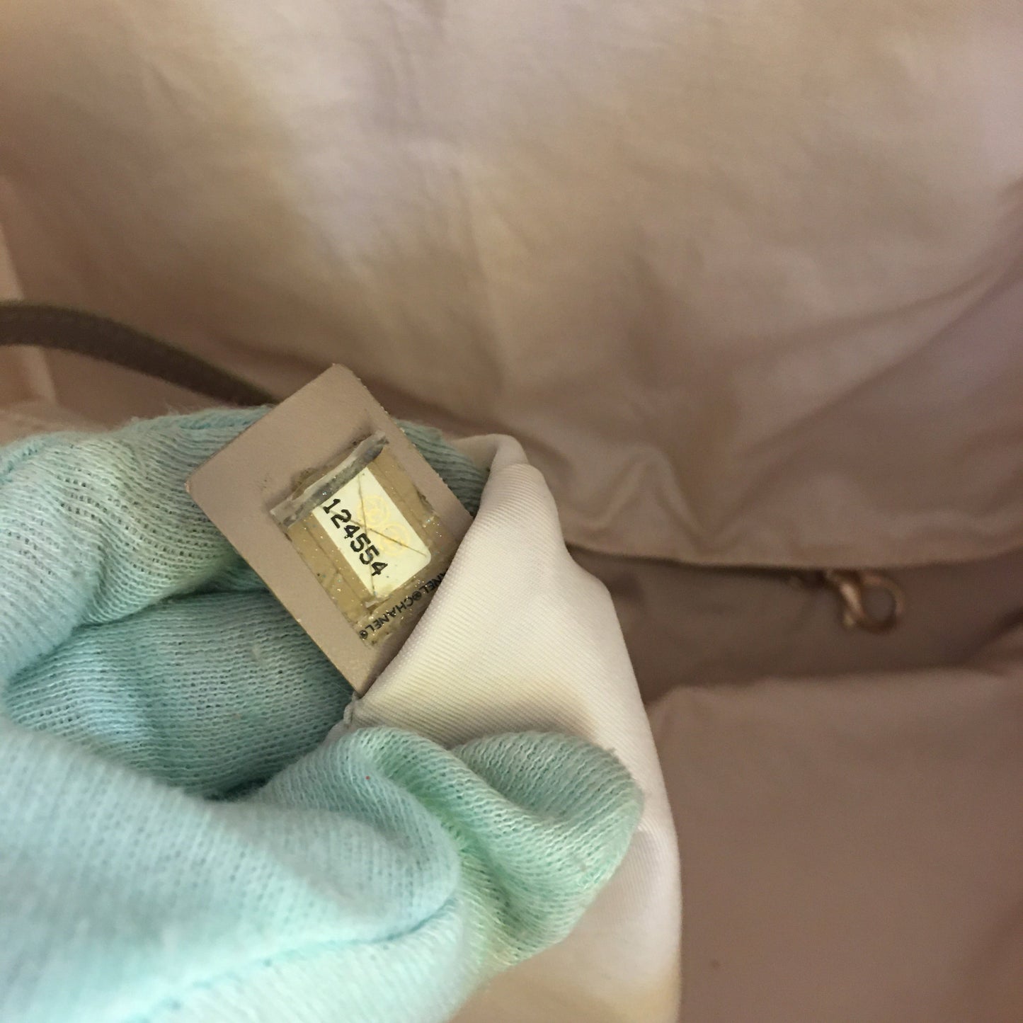 CHANEL Shoulder Bag in Beige Fabric