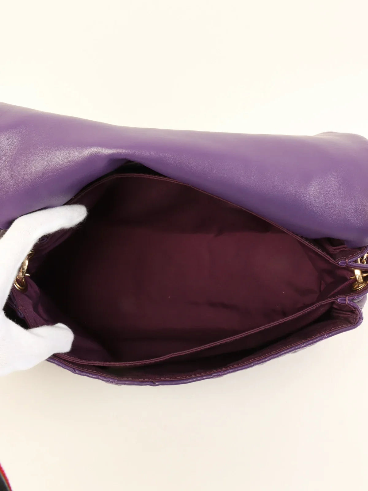 DIOR Cannage Stitch Shoulder Bag Purple