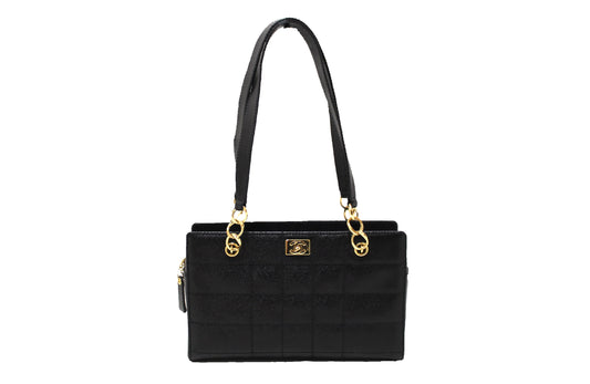 Chanel Black Square Stitch Caviar Leather Shoulder Tote Bag